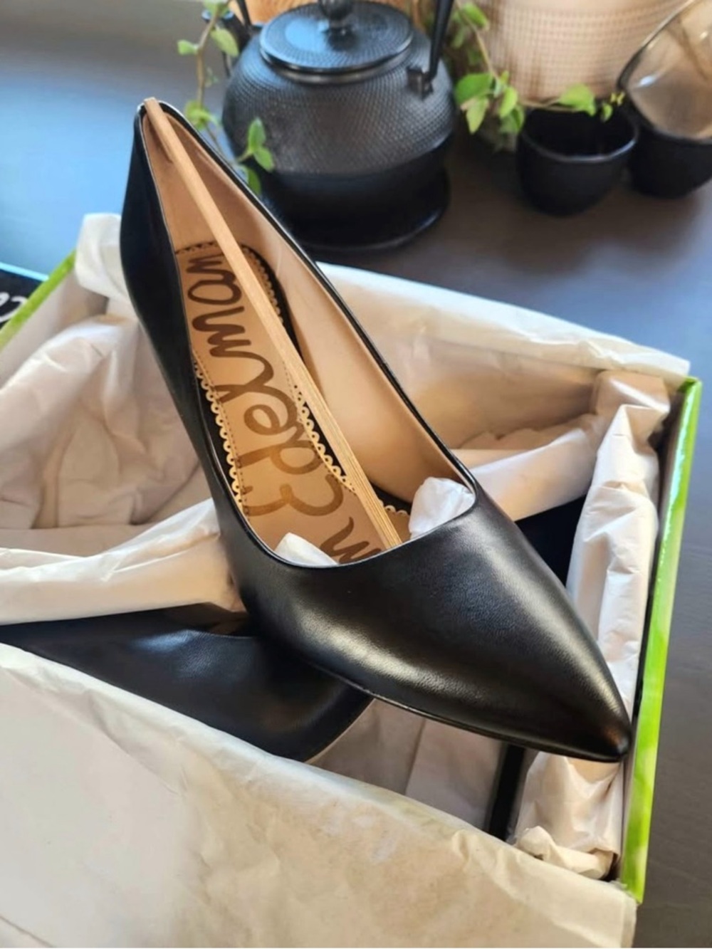 NEW🔥Sam Edelman Size 8M Black Pointed-Toe Stiletto Pump - Sleek Leather Heel